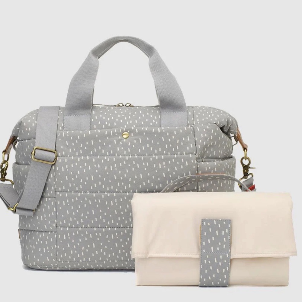 Storksak London Diaper Bag Organic Tote Grey
